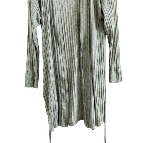 Ribbed Knit Cardigan Sweater Green - Picture 2 of 5